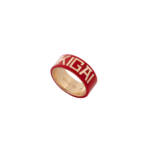 IKIGAI™️ Logo Ring in Red Ceramic