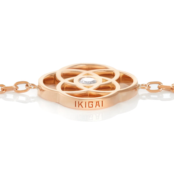 IKIGAI™️ diamond chain bracelet in red gold