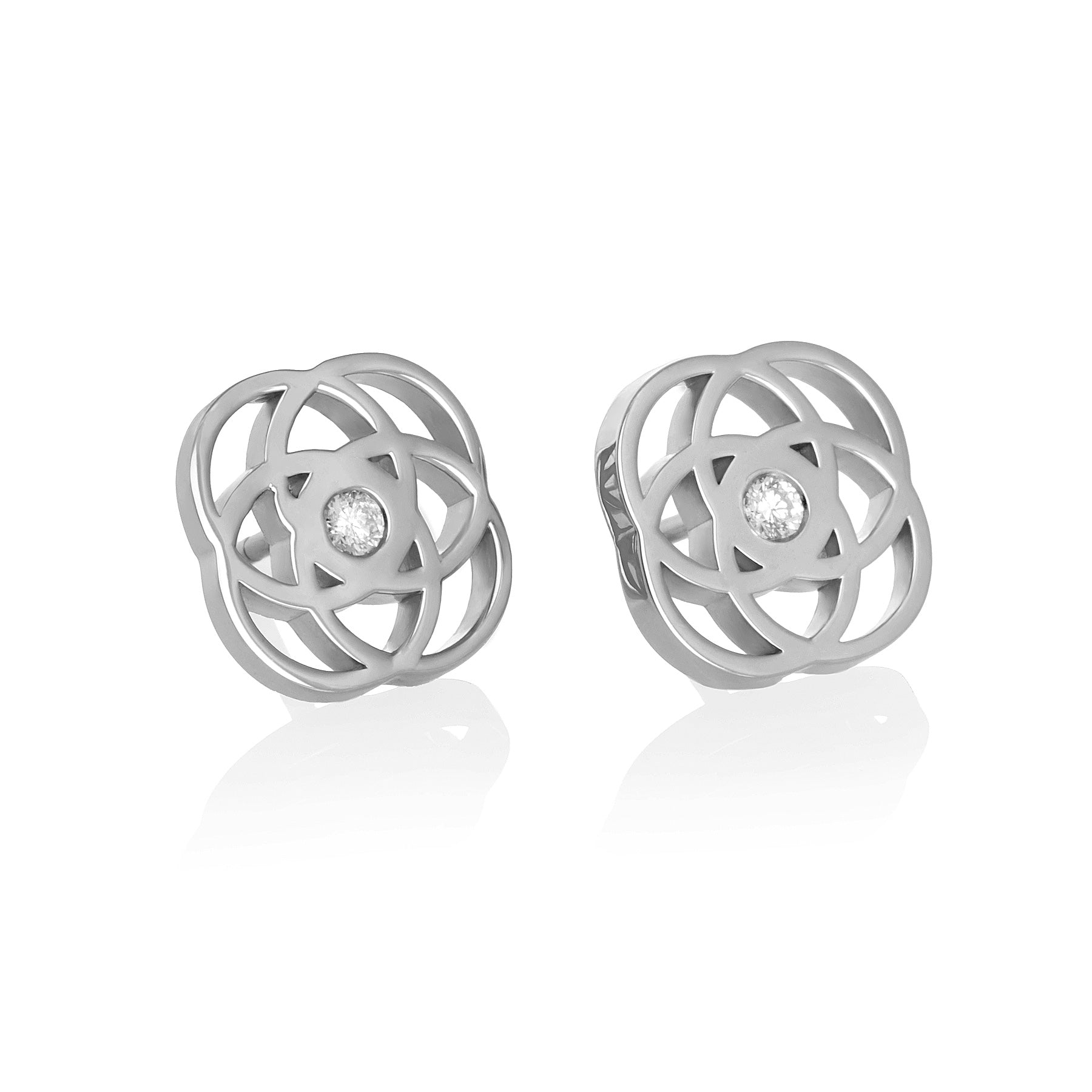 IKIGAI earrings in white gold