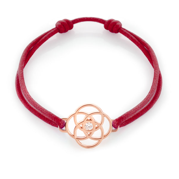 IKIGAI™️ diamond cord bracelet in red gold